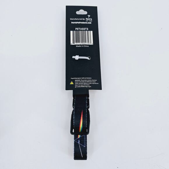 NEW Pink Floyd Prisms Logo Dog Collar Size 10" -16" Polyester Black Perris Pet - Picture 3 of 4